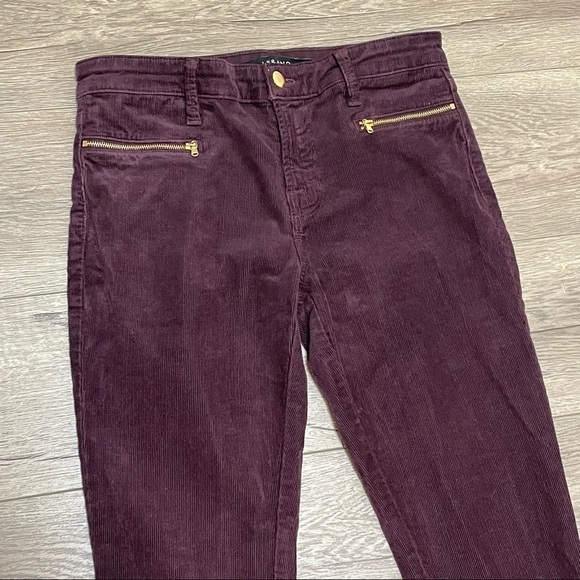 J Brand Iselin Corduroy Ankle Zip Skinny Pants In Blackberry SZ 26. - Picture 5 of 12